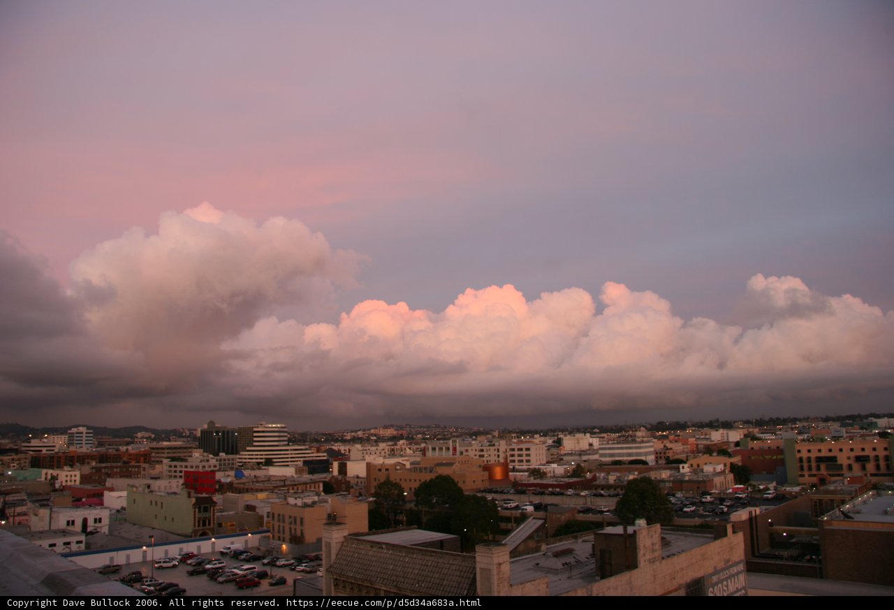 Pink Clouds over the Urban Skyline