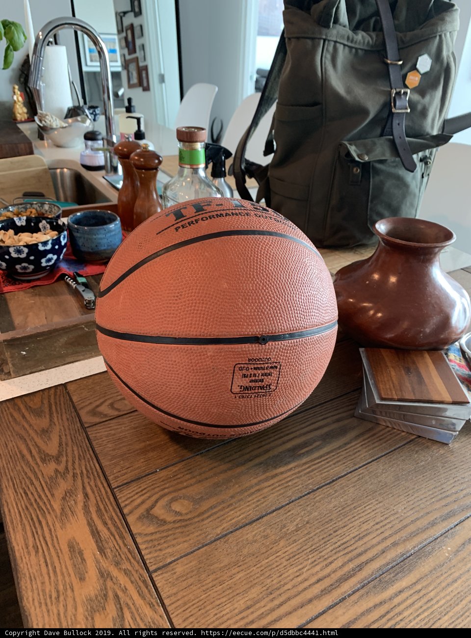 A Basketball on a Wooden Table