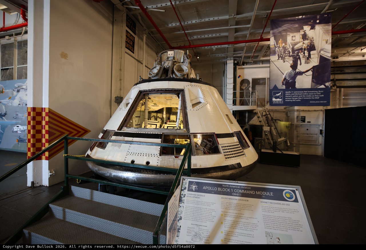 Apollo Block 1 Command Module Display at USS Hornet Museum