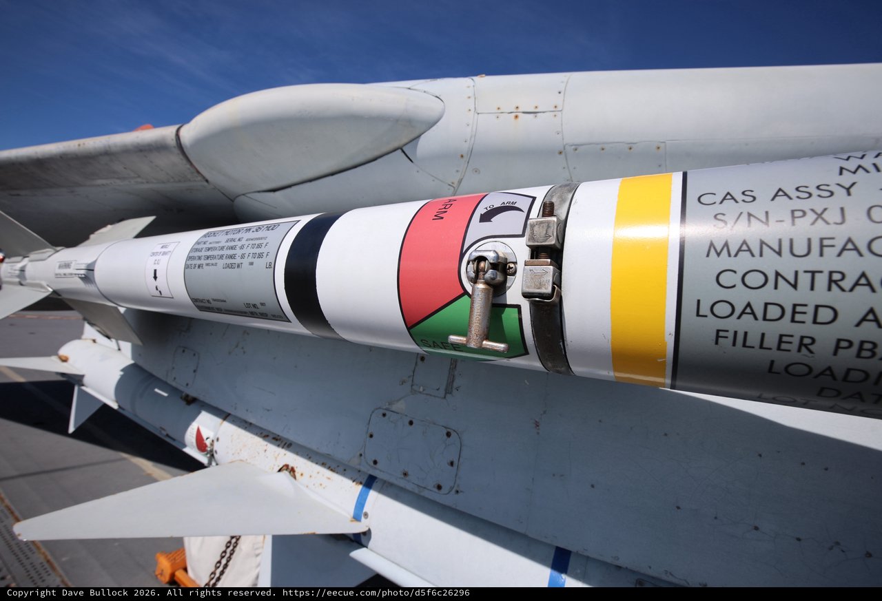 Military Missile Mounted on Aircraft Wing