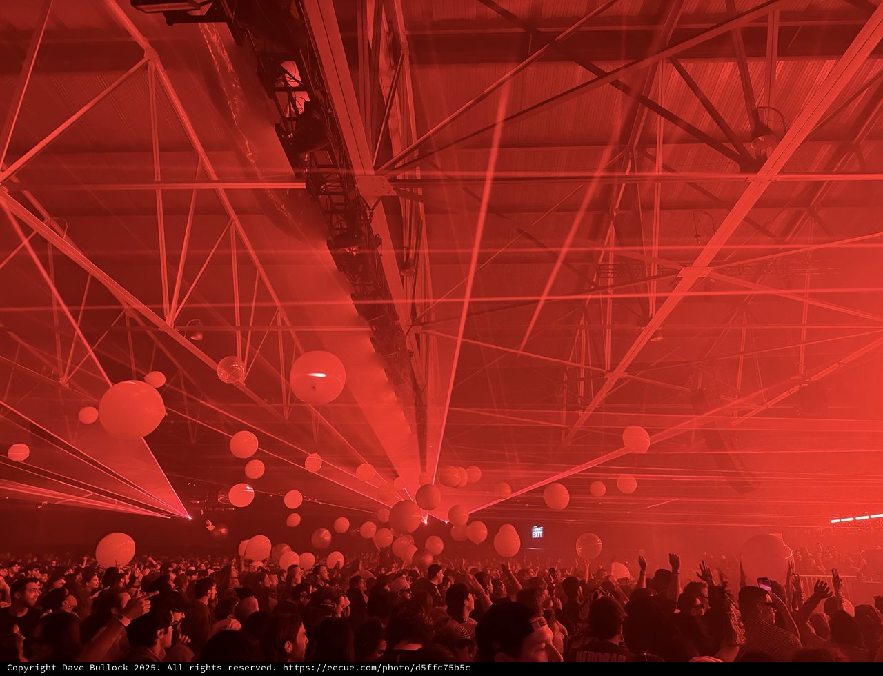 Skrillex and Four Tet Concert with Red Laser Light Show