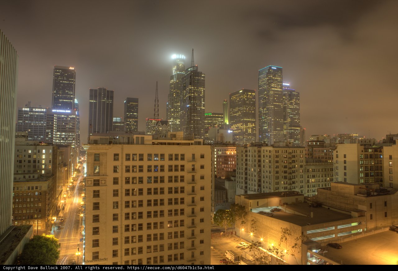 Foggy City Nightscape