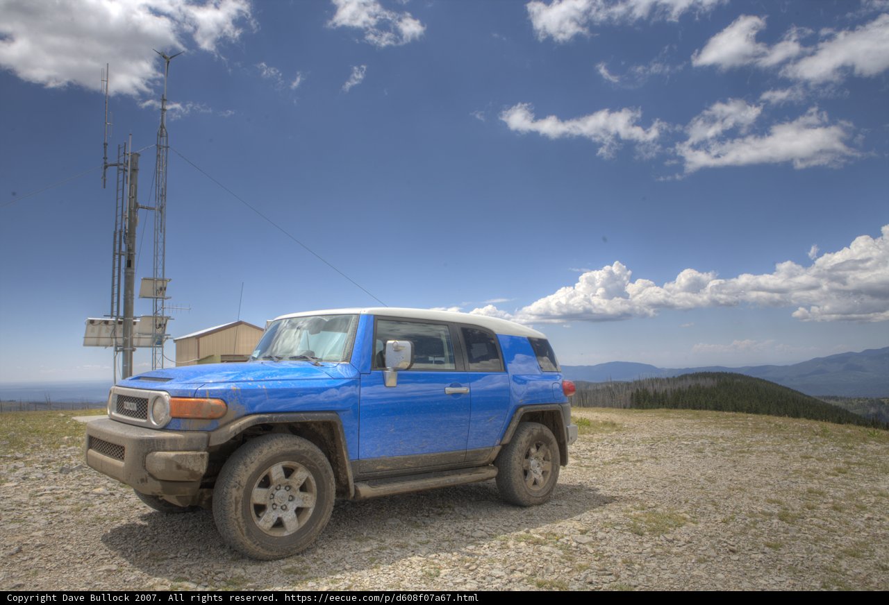 FJ Cruiser and Repeater atop Elk Mountain