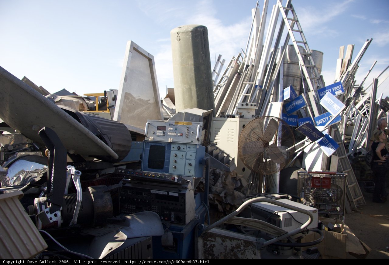 Junk Pile Under a Cloudy Sky