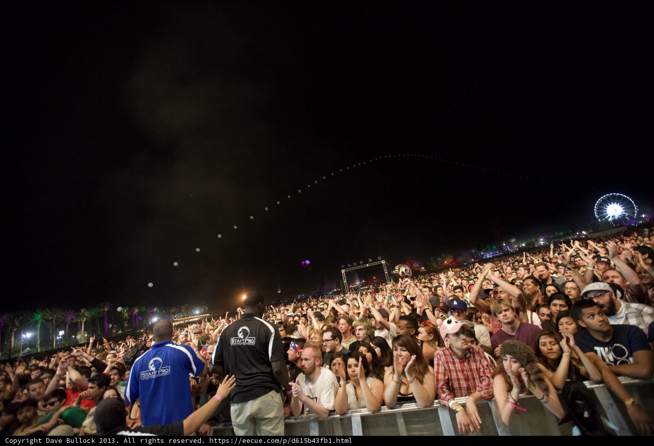 Nighttime Concert Crowd at Coachella