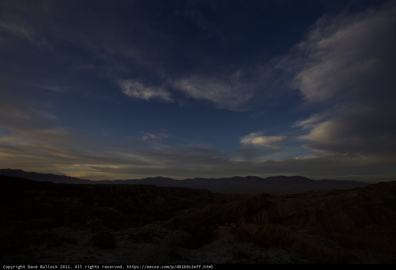 Sunset Over Mountains & Desert