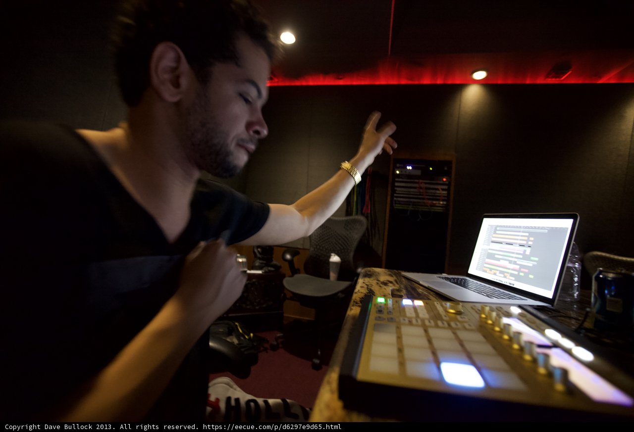 Laptop tunes in the recording studio