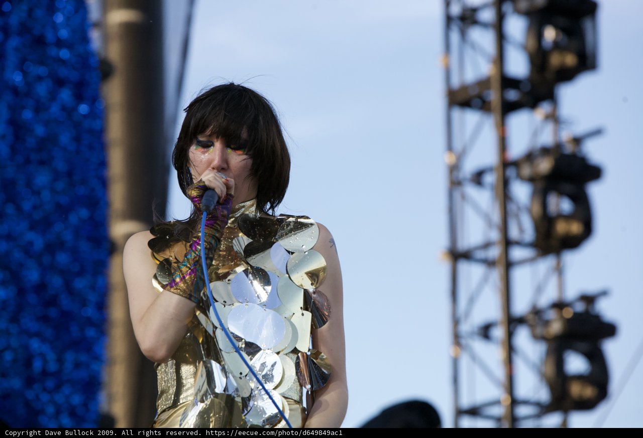 Karen Lee Orzolek Rocks Coachella in Gold Dress
