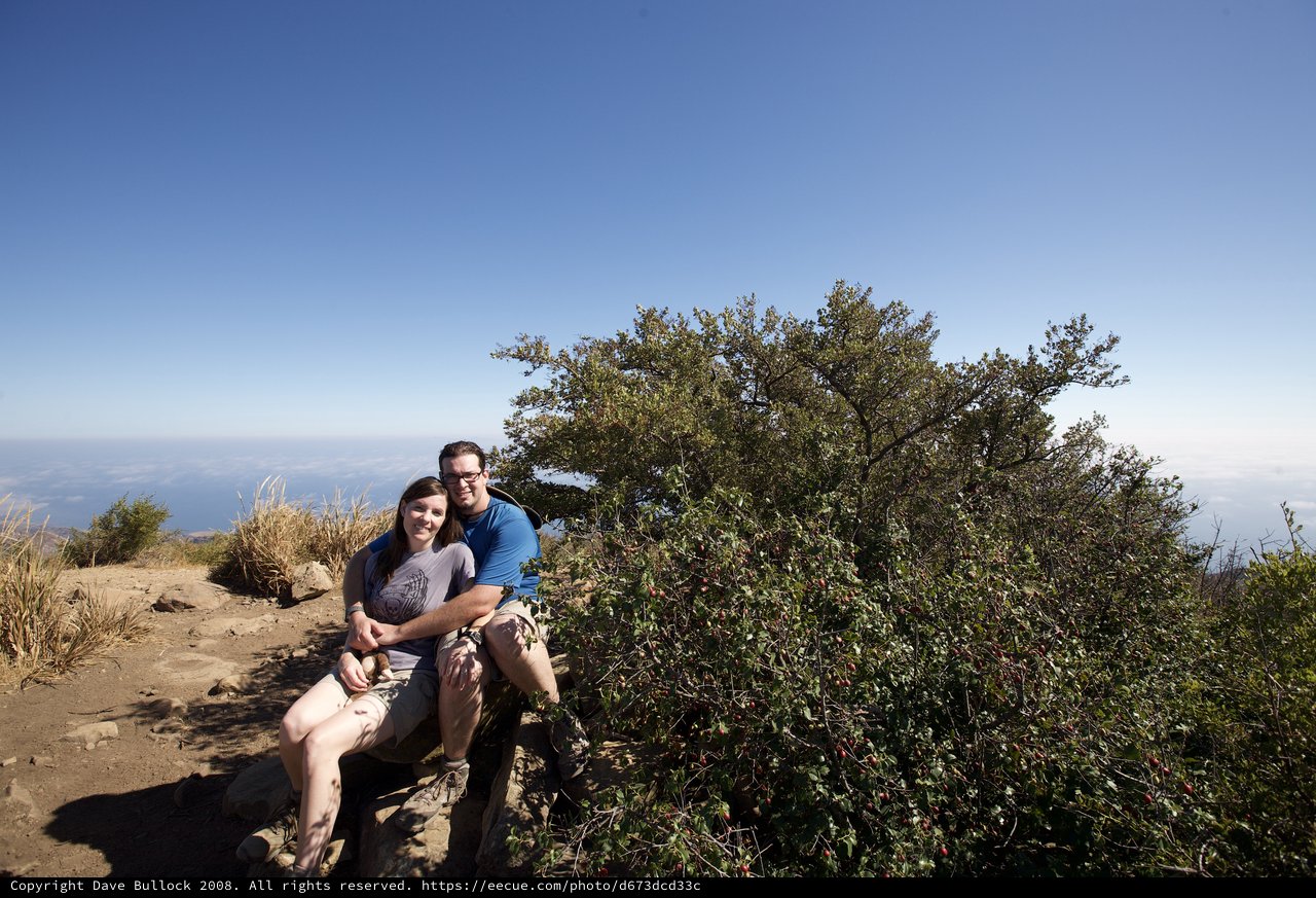 Couple Resting at Gaviota Peak Summit Vista