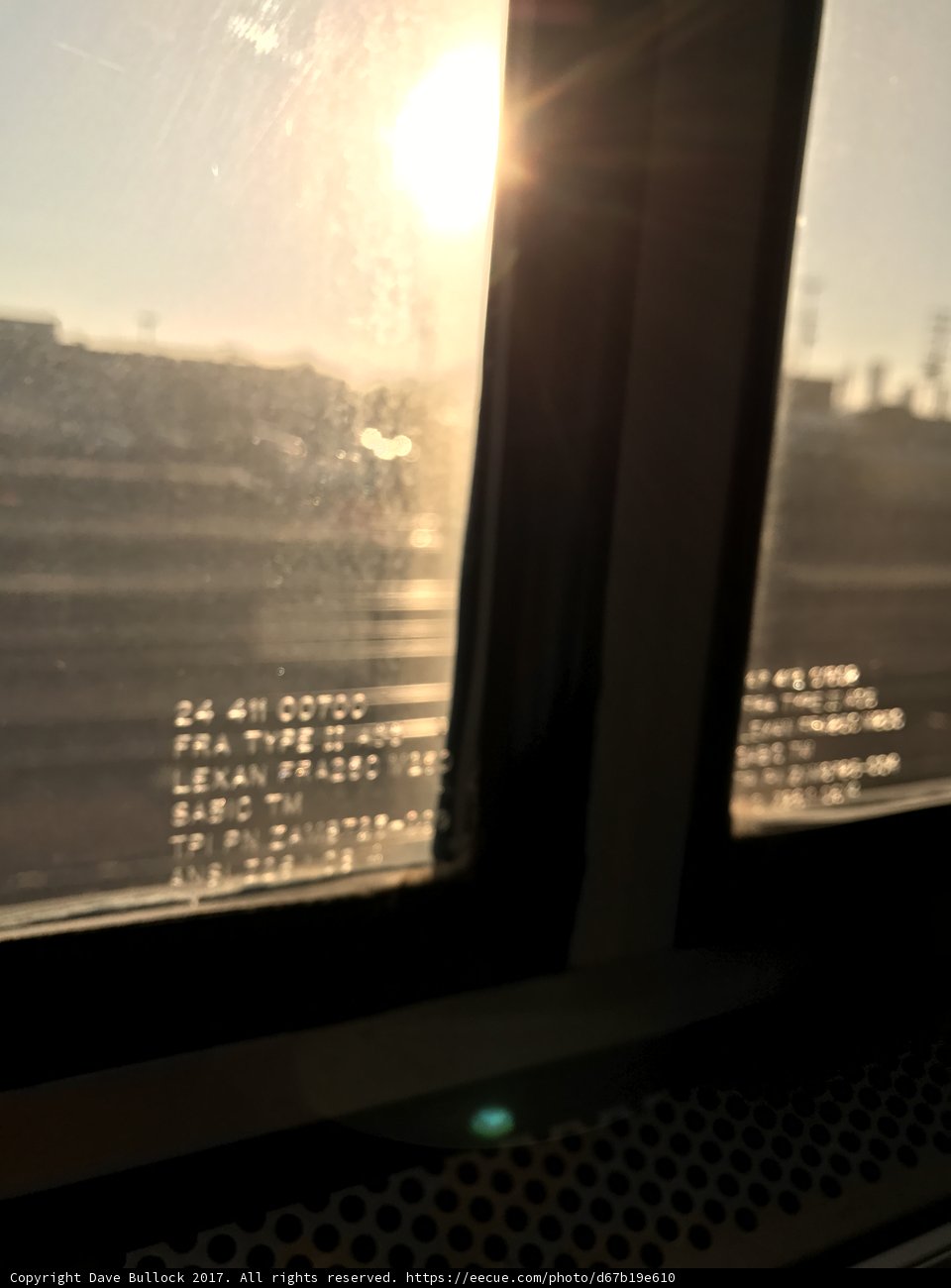 City Sunset with Sun Flare through Window