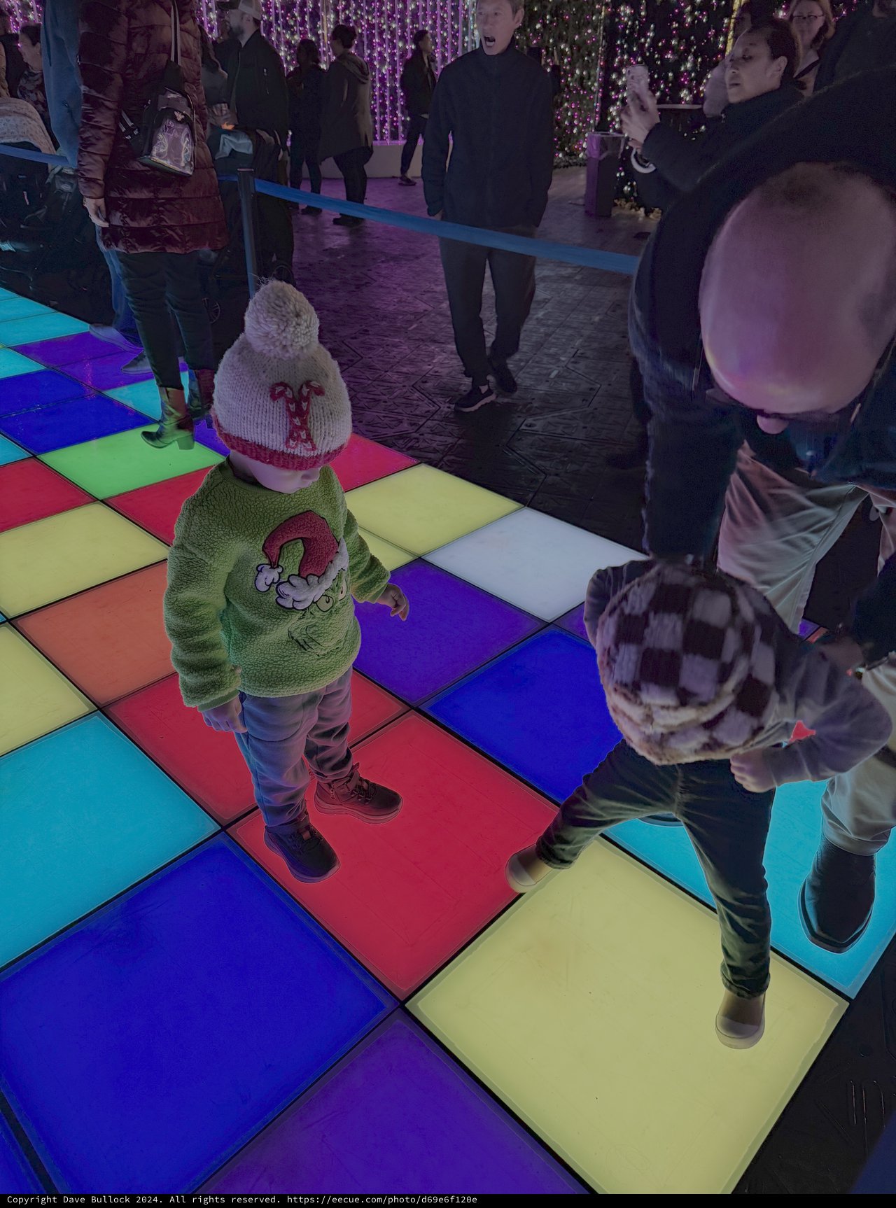 Children Playing on Interactive LED Light Floor