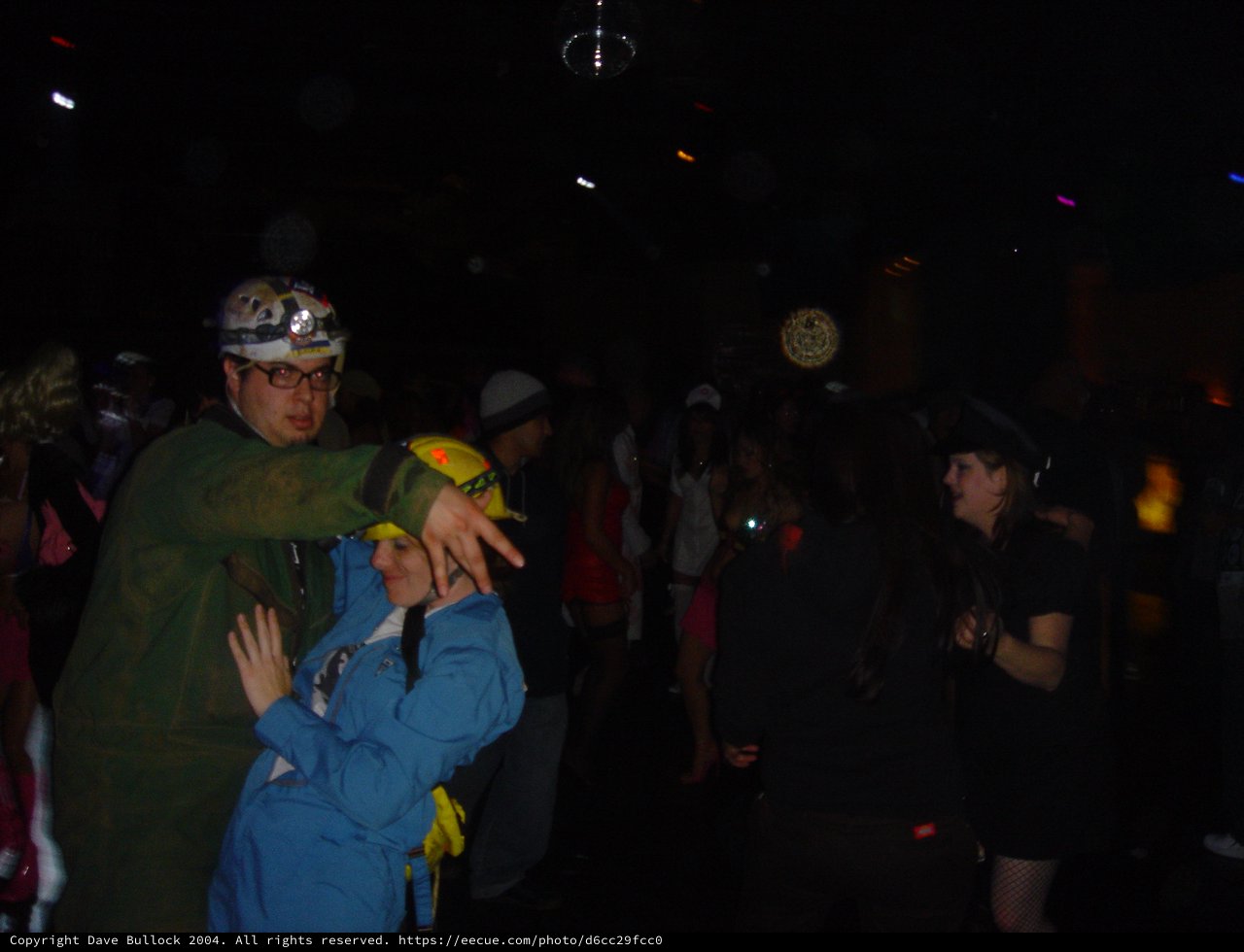Halloween Costume Party Dancers in Hard Hat Gear