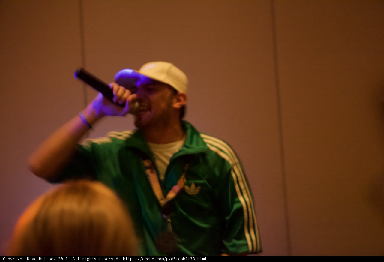 Green Hat, Mic in Hand
