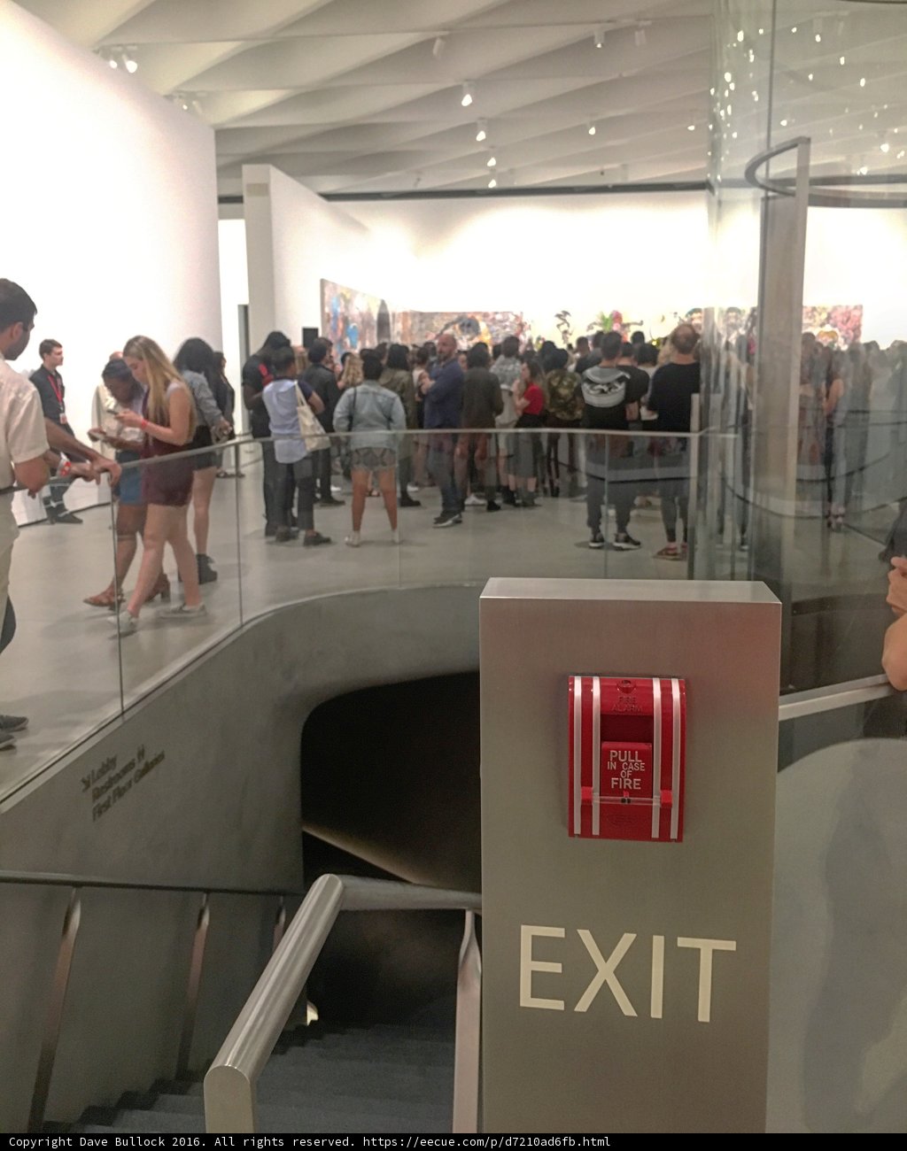 Museum Crowd Observing Exit Sign