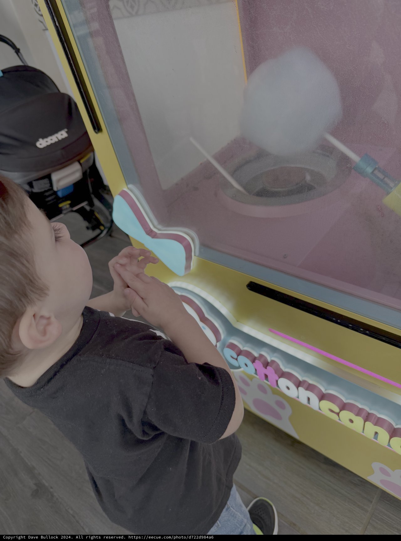 Child Playing Cotton Candy Arcade Game