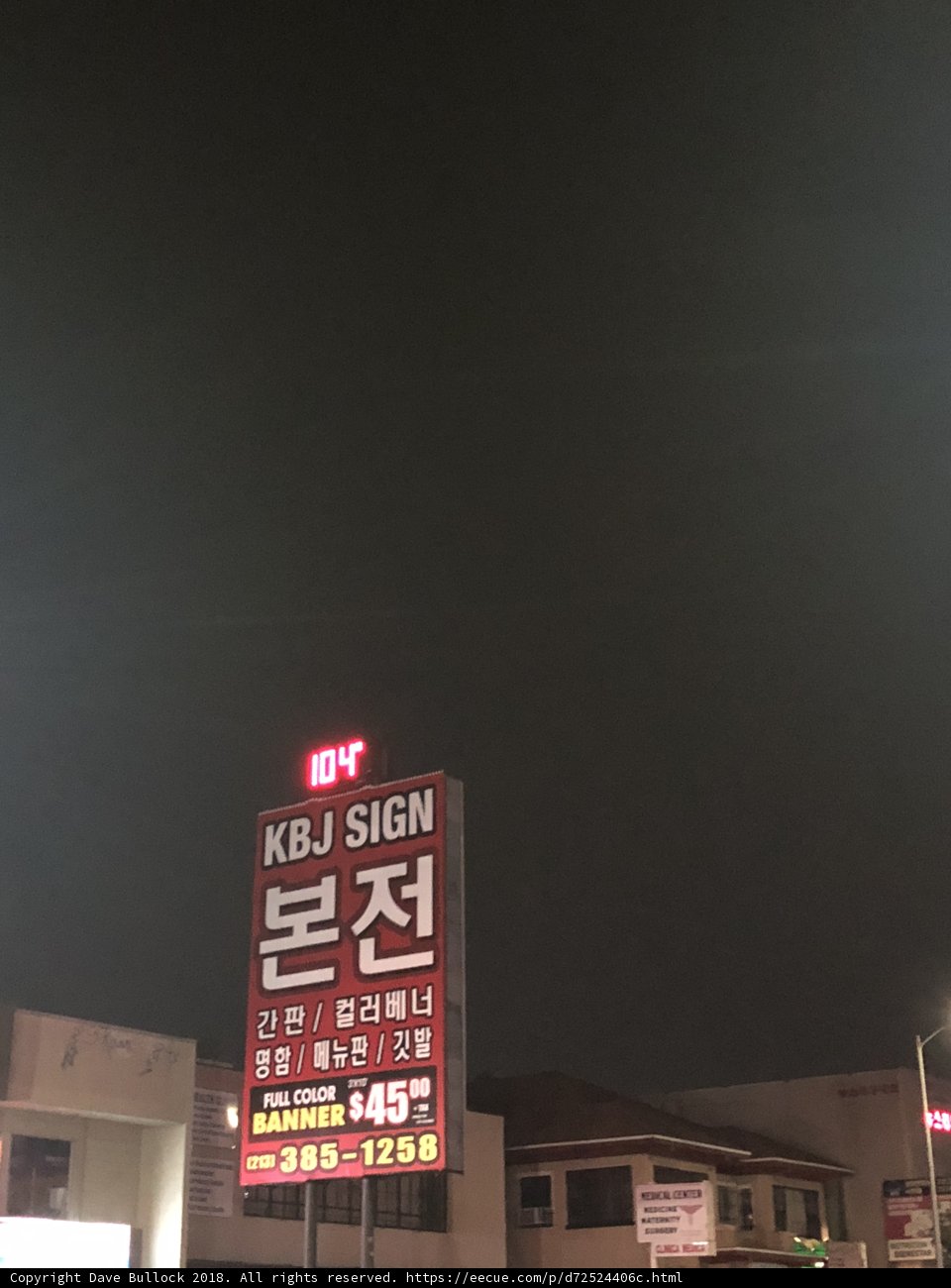 KJL Sign Lights up the Night Sky