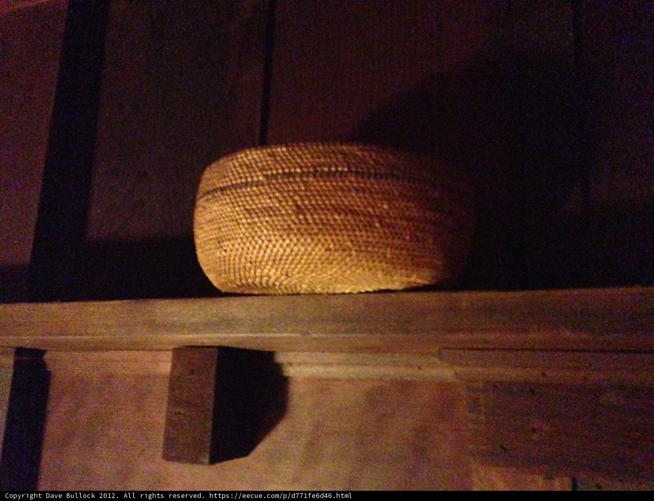Woven Wood Basket in Dim Light