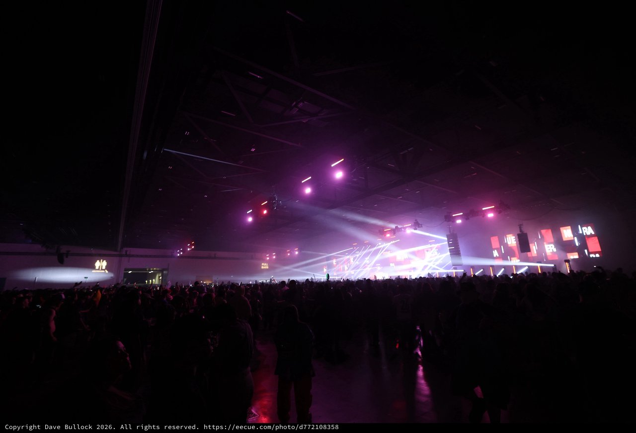 Massive Crowd Engulfed in Laser Light at Wobbleland