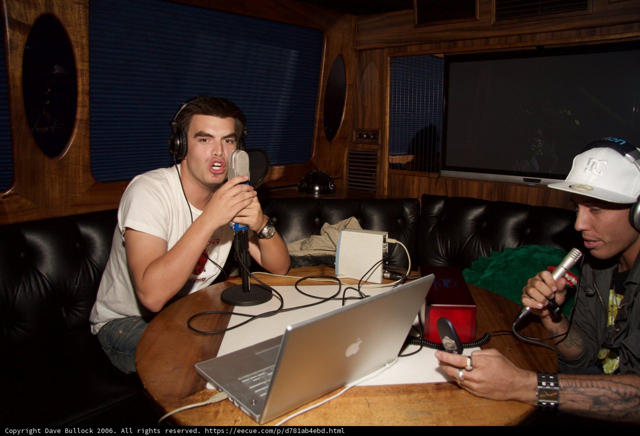 Recording a podcast