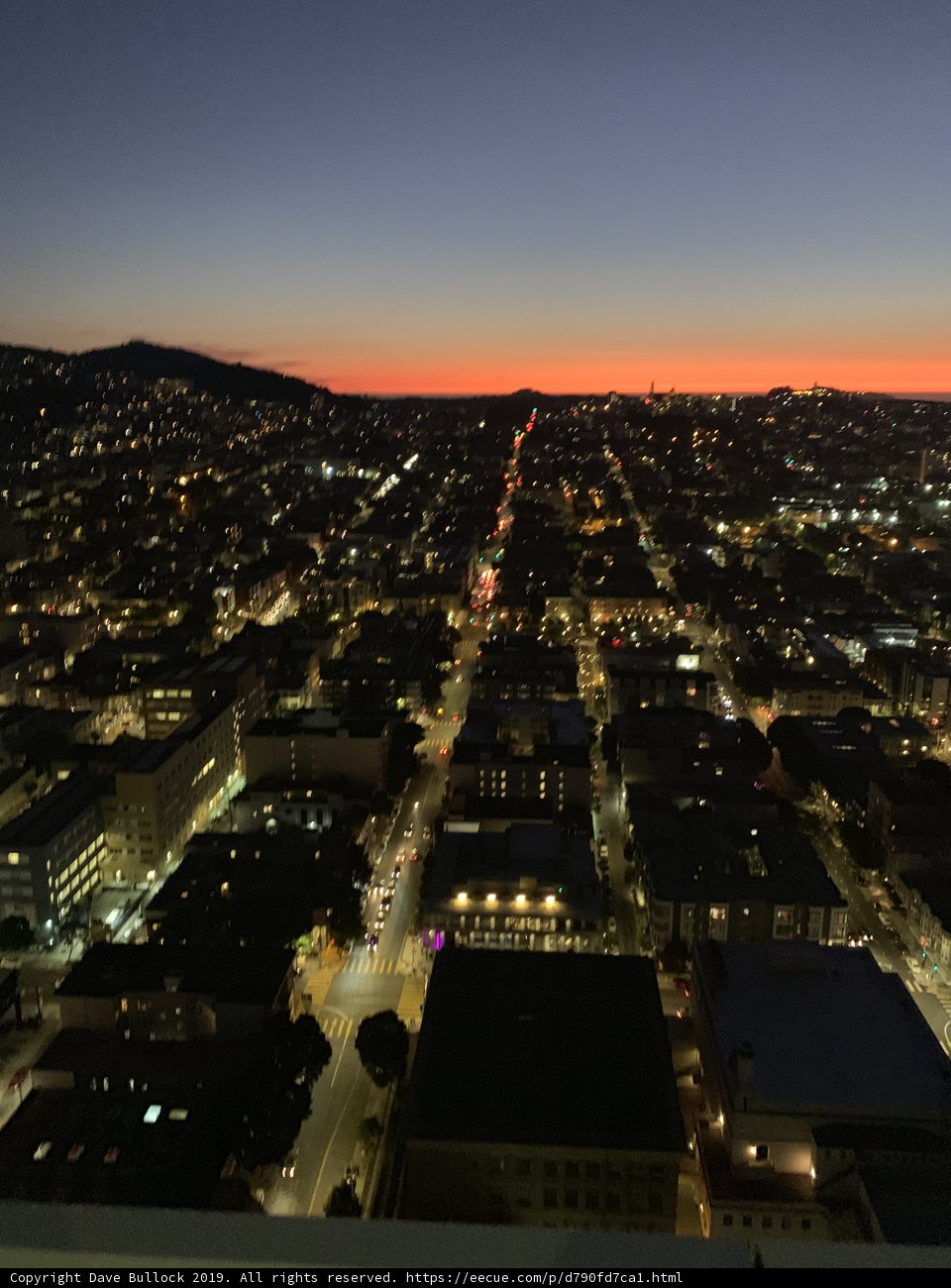 Nighttime Cityscape from San Francisco Skyscraper