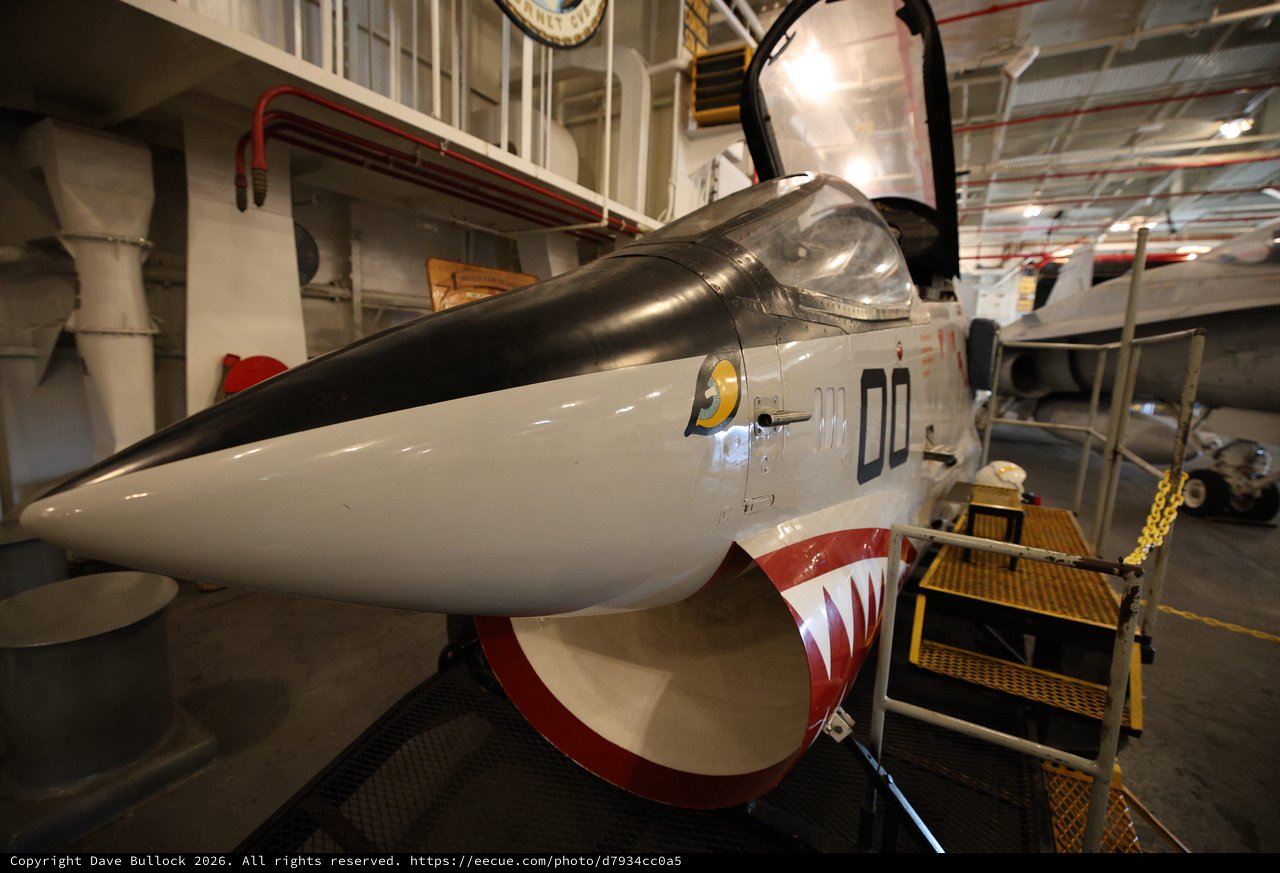 Naval Fighter Aircraft in USS Hornet Museum Hangar