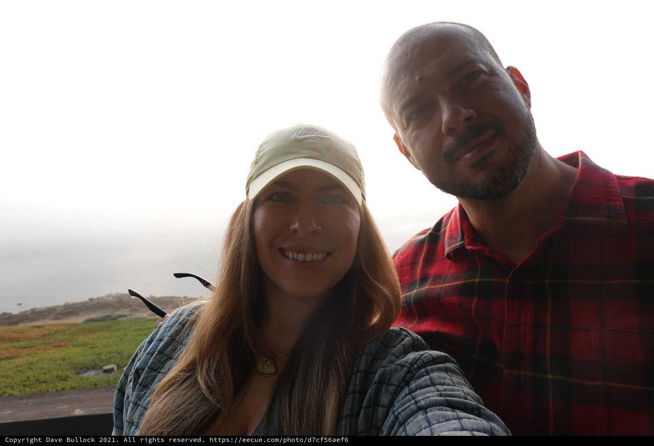 Couple's Coastal Selfie at Scenic Overlook