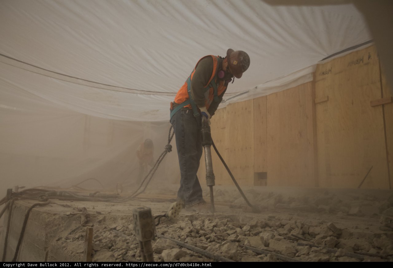 Hard at Work on the Concrete Floor