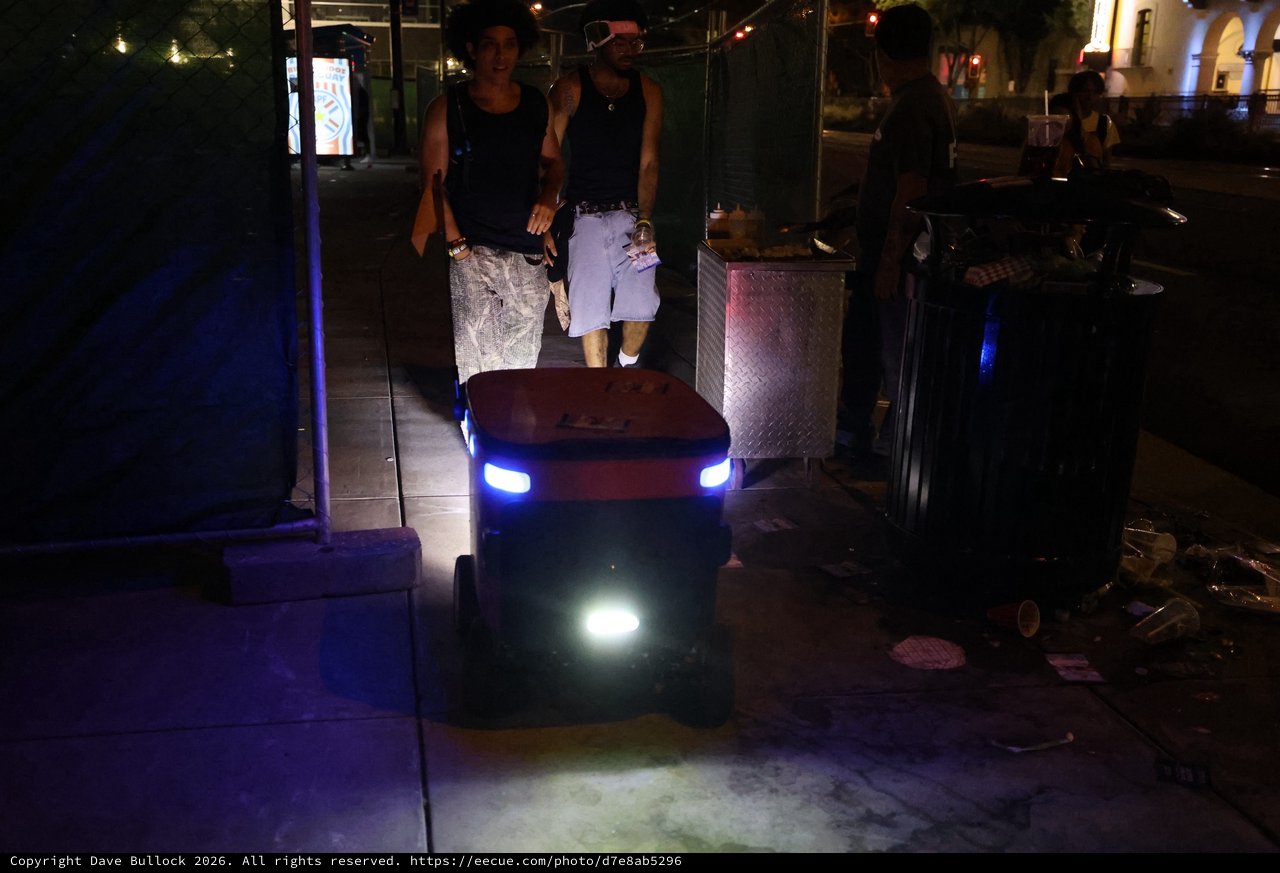 Autonomous Delivery Robot Navigates Nighttime Festival Crowd
