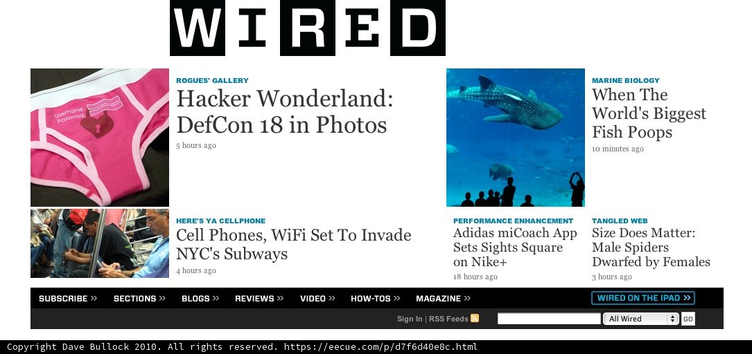 Wired Magazine's Underwear Advertisement