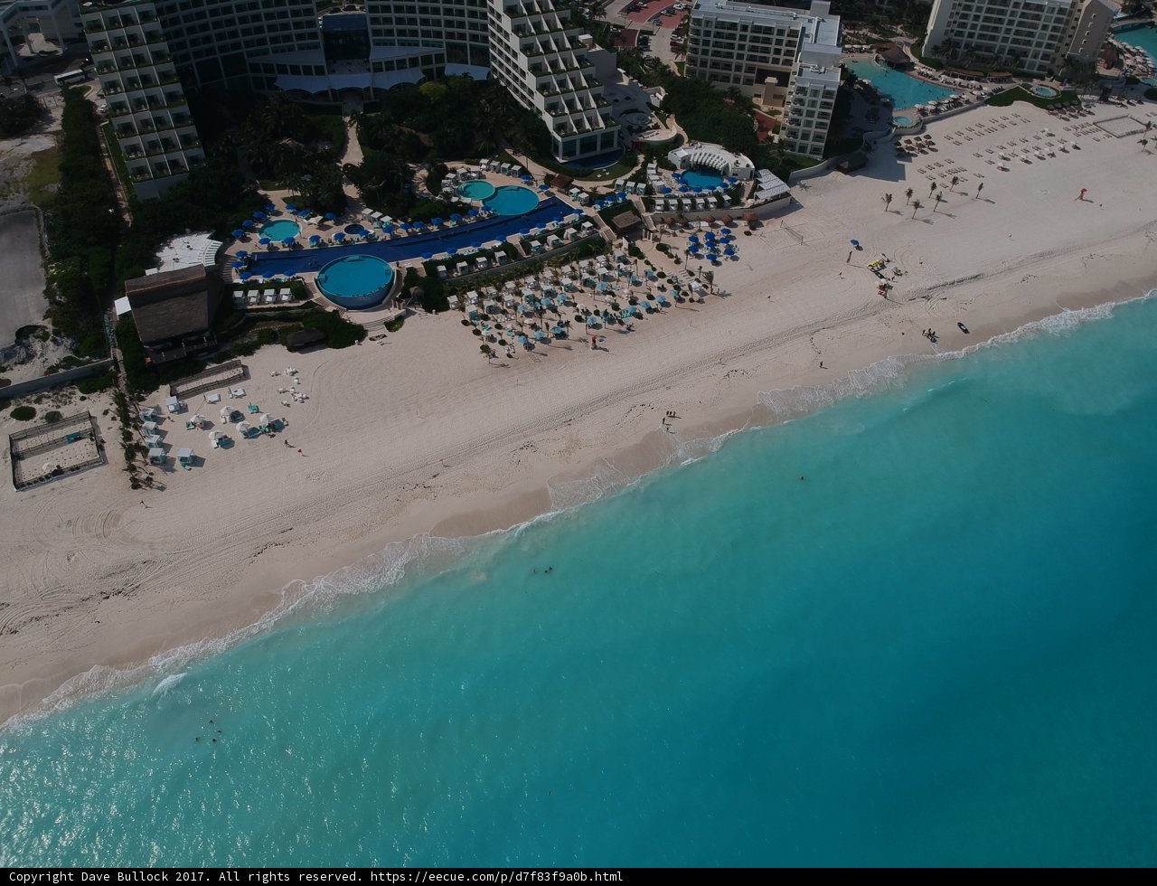 Aerial View of Cancun Resort and Beach