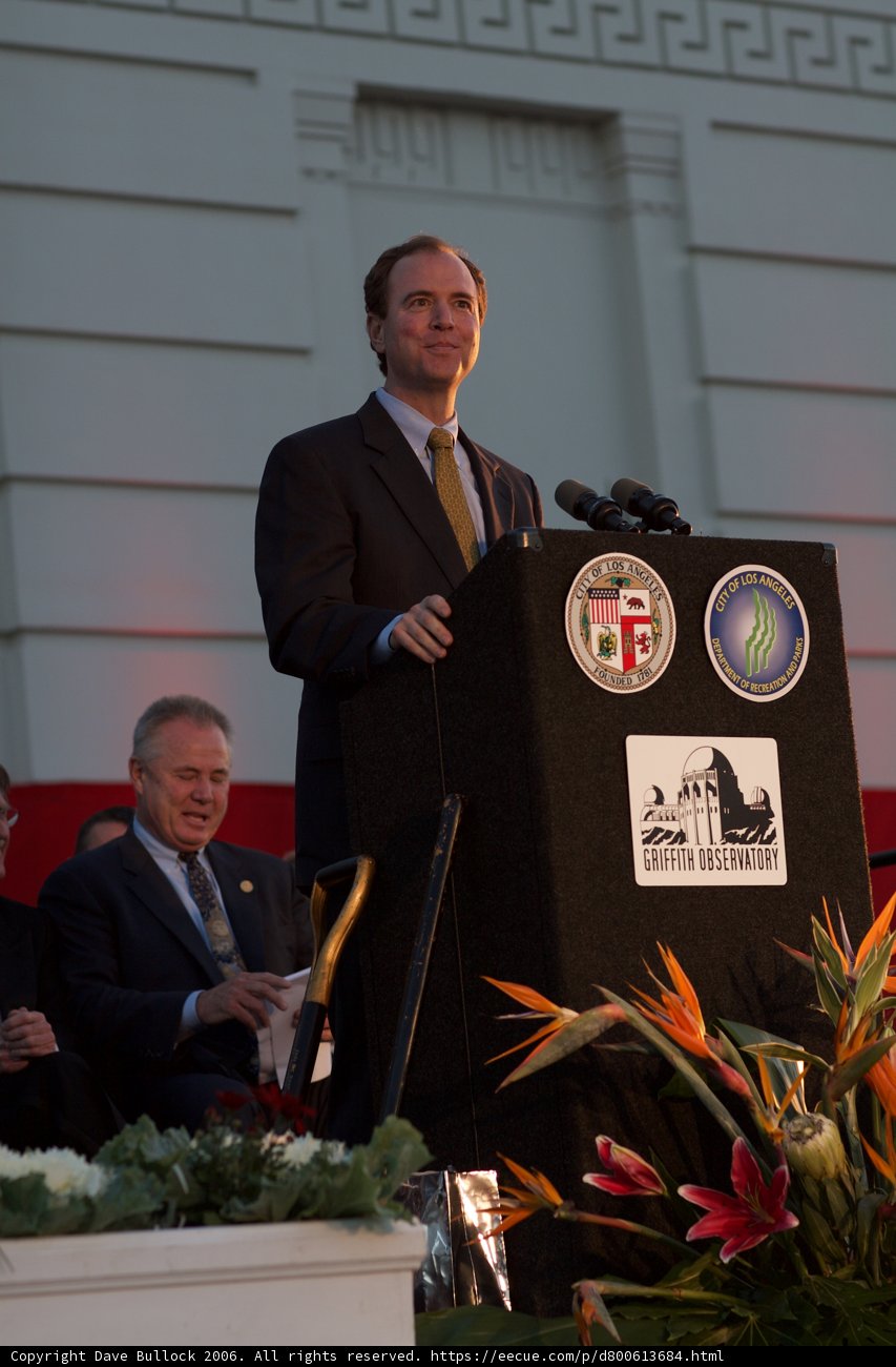 Adam Schiff Addresses Crowds at Press Conference