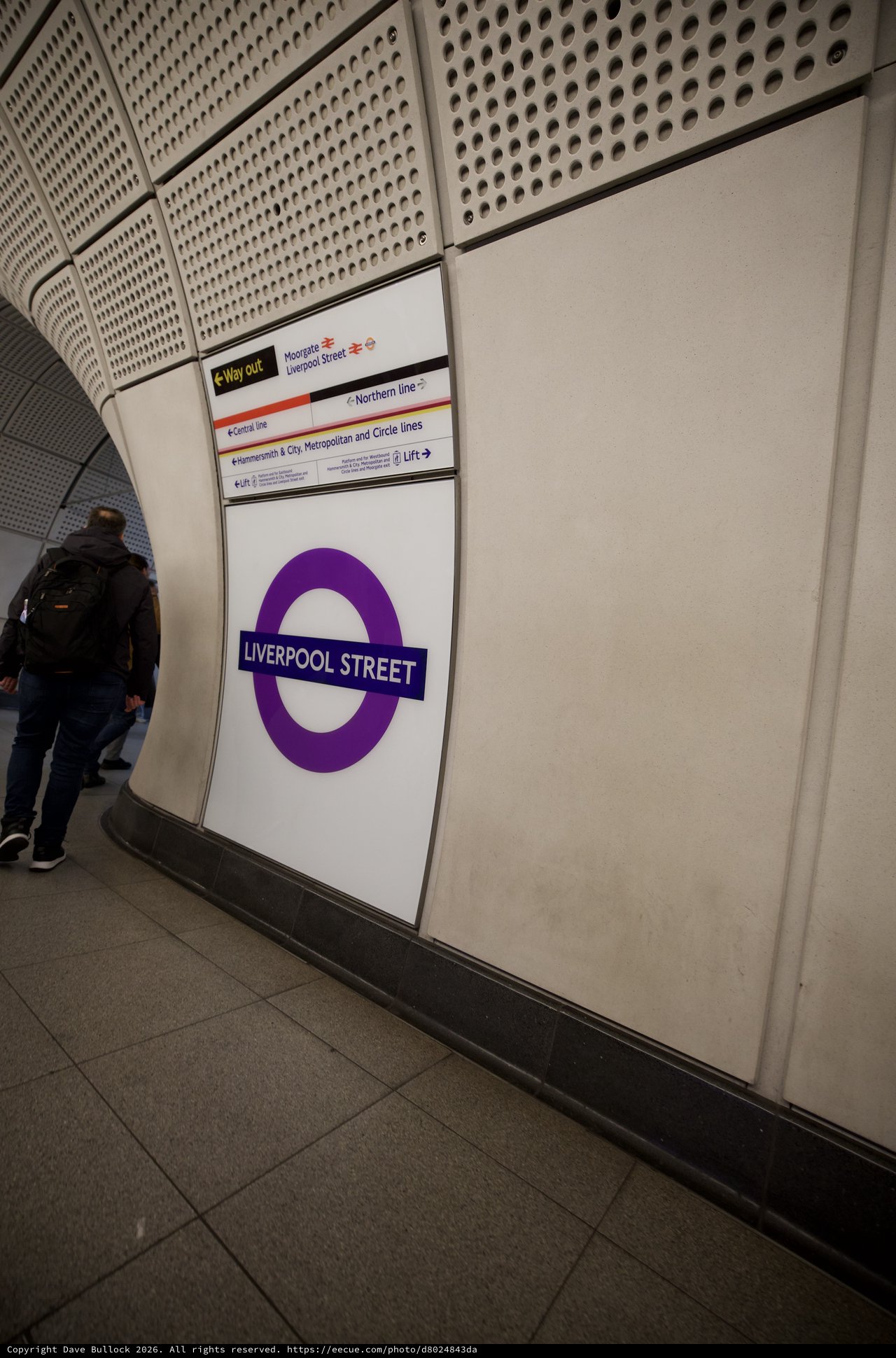 Liverpool Street Underground Station Platform Signage