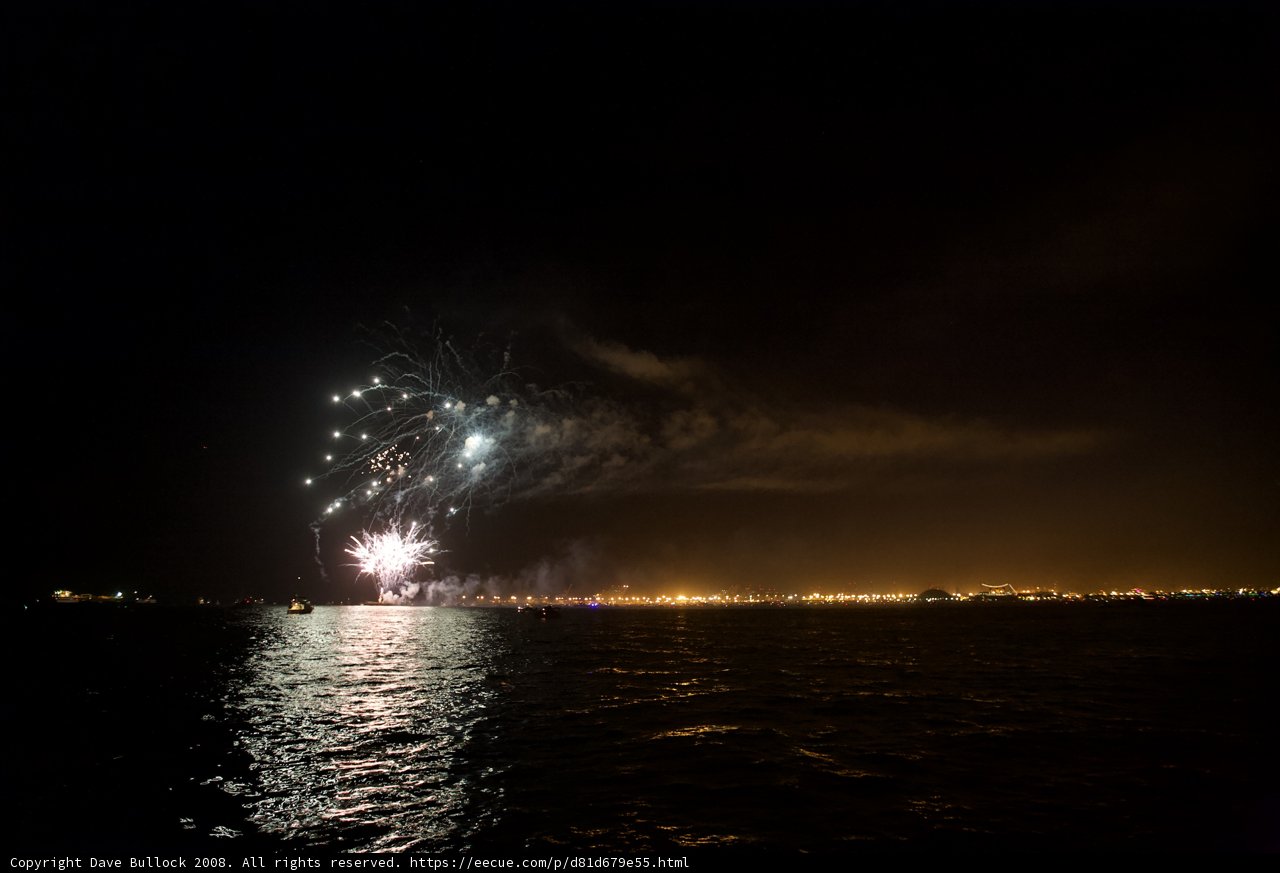 Spectacular Fireworks Display over the Water