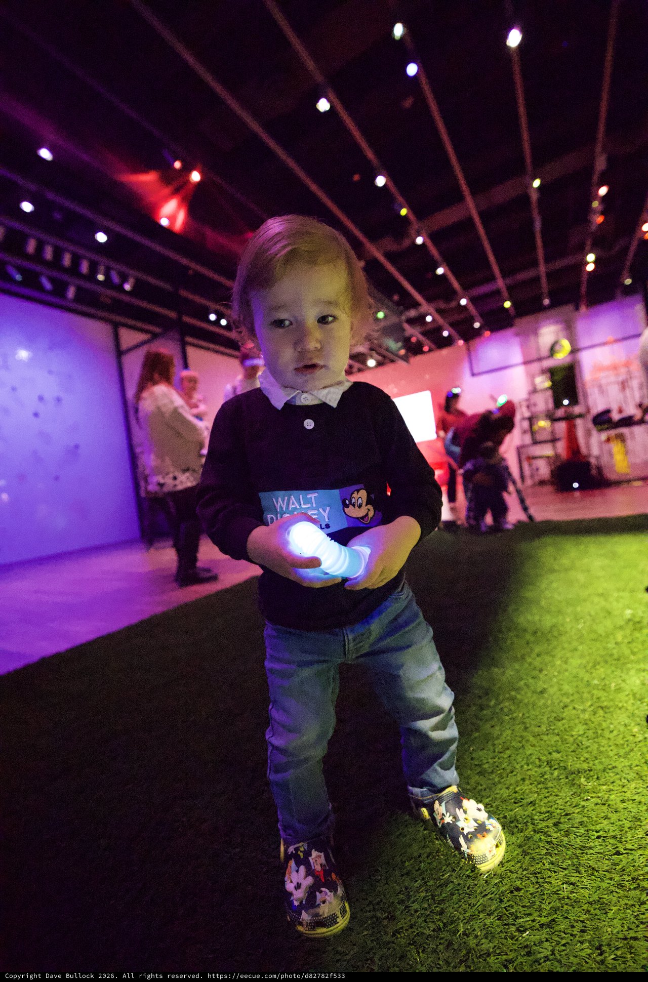 Toddler at Baby Rave Light Show Event