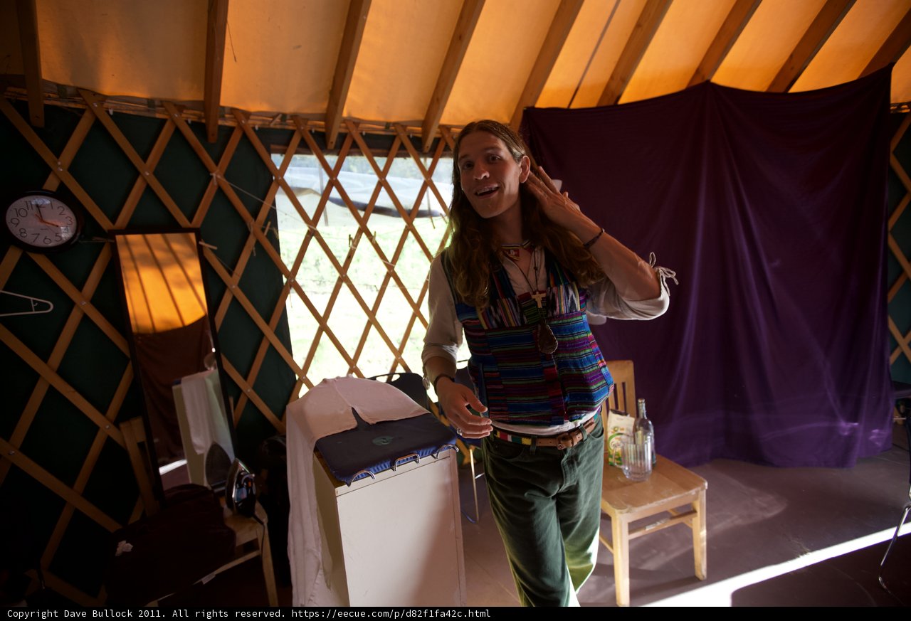 Cell Phone Conversation in a Yurt