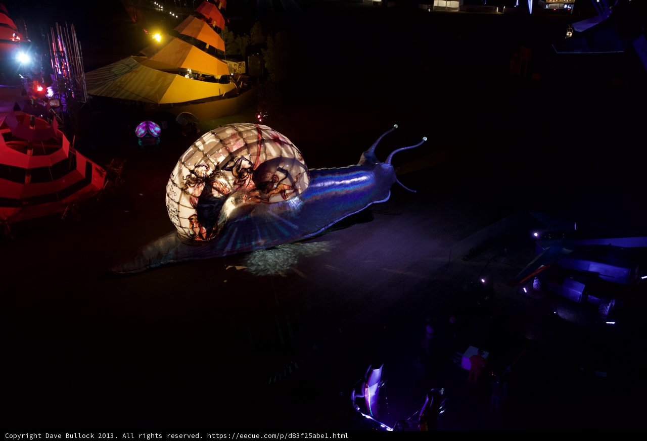 Nighttime Ride on Giant Snail