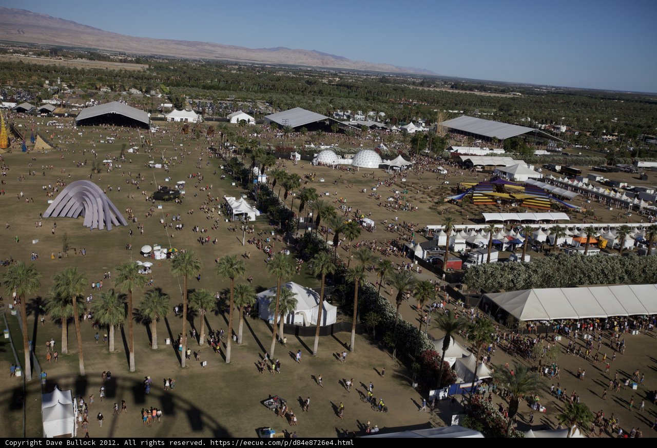 Aerial View of Coachella Festival grounds