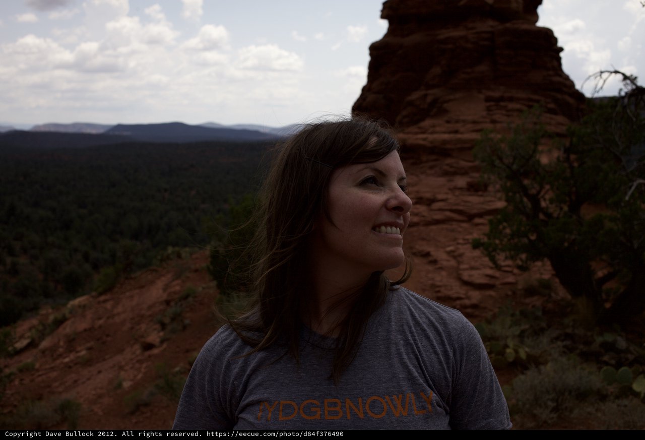 Woman Smiling at Red Rock Canyon Vista