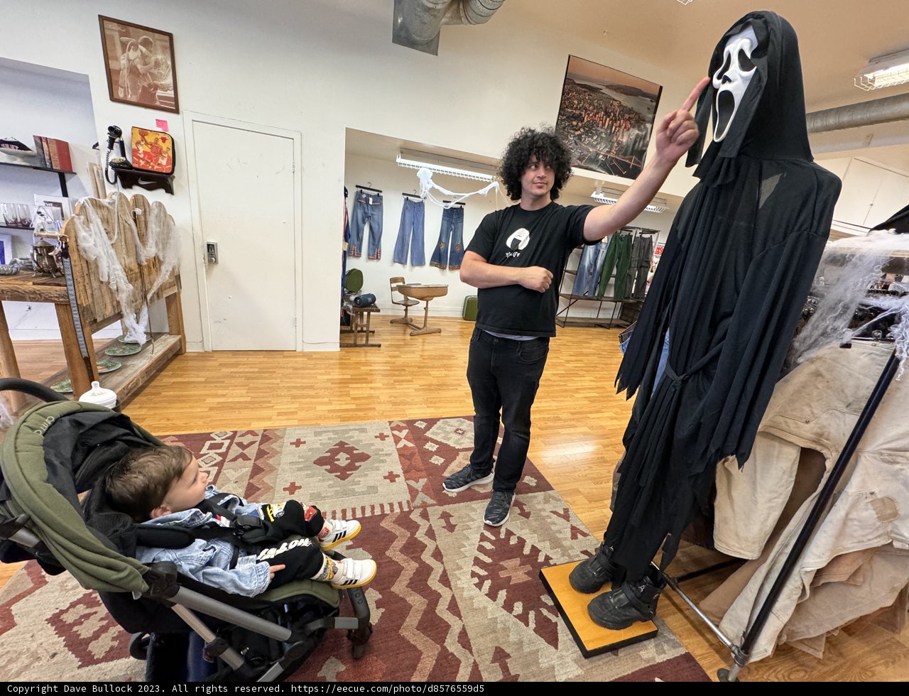 Spooky Shopping: A Man, a Baby, and a Giant Ghost