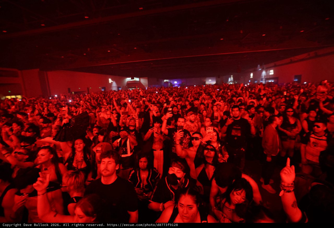 Massive Crowd Bathed in Red Light at Wobbleland 2026