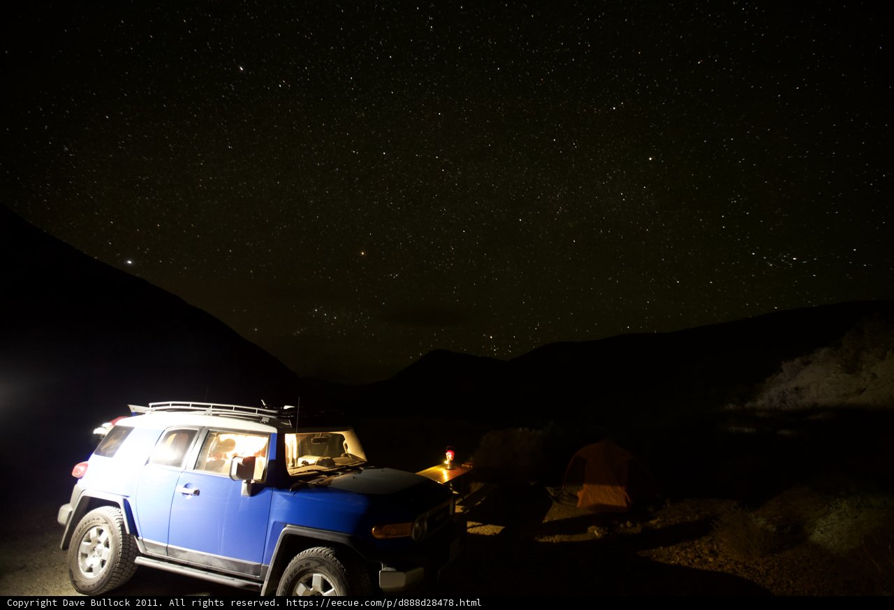 Night Adventure in a Blue Jeep