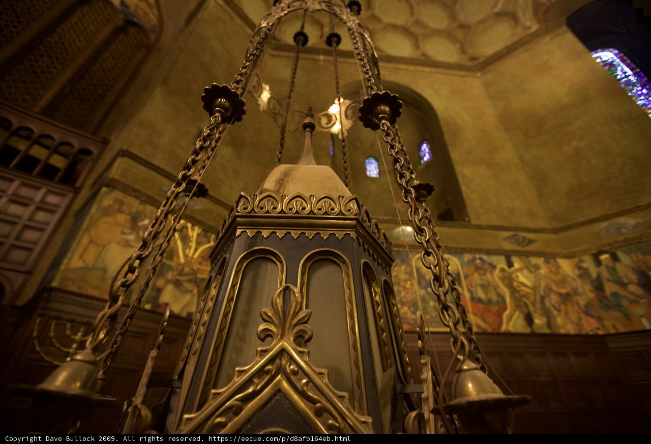 Glowing Ornate Chandelier in Church Crypt