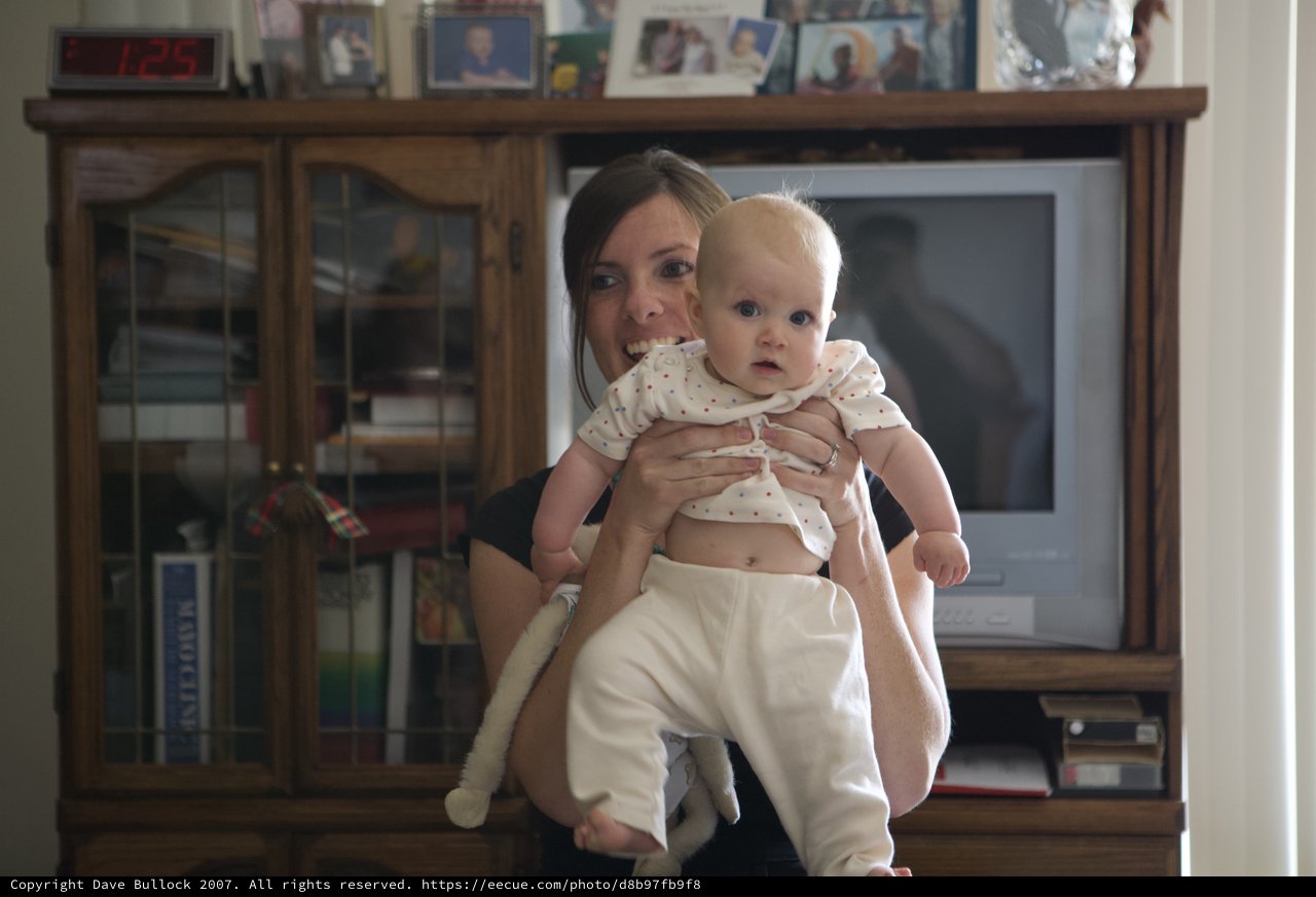 Mother and Baby Share a Playful Moment at Home