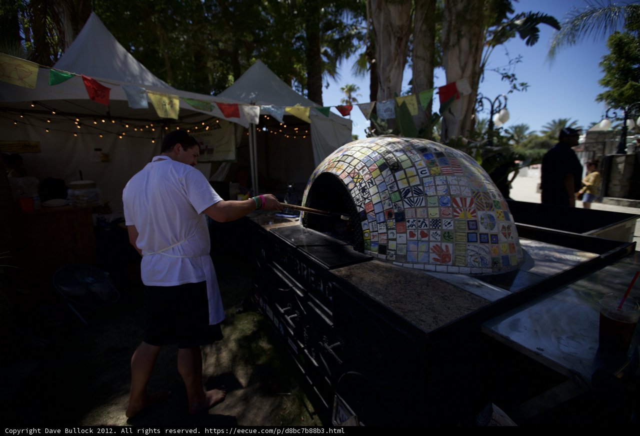 Pizza Cooking in Outdoor Oven