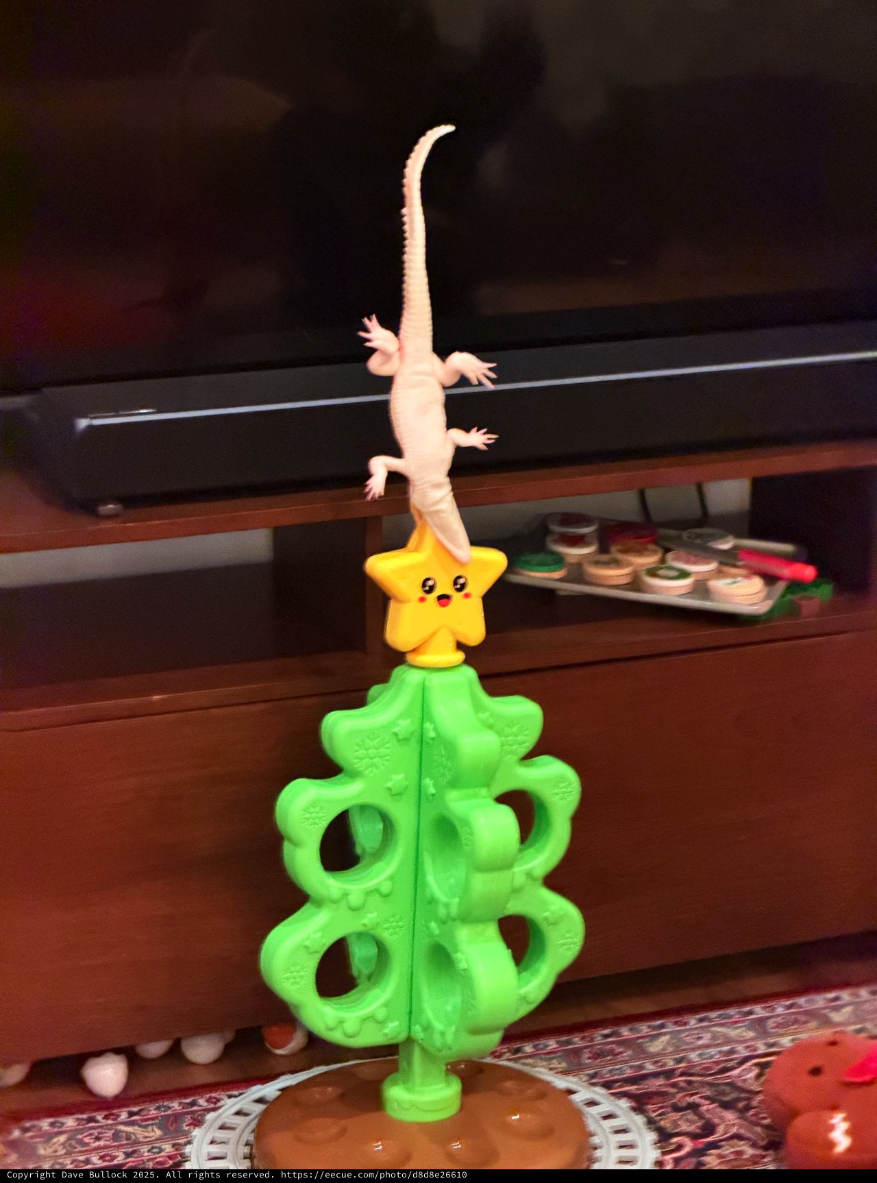 Whimsical Christmas Tree with Gecko Topper