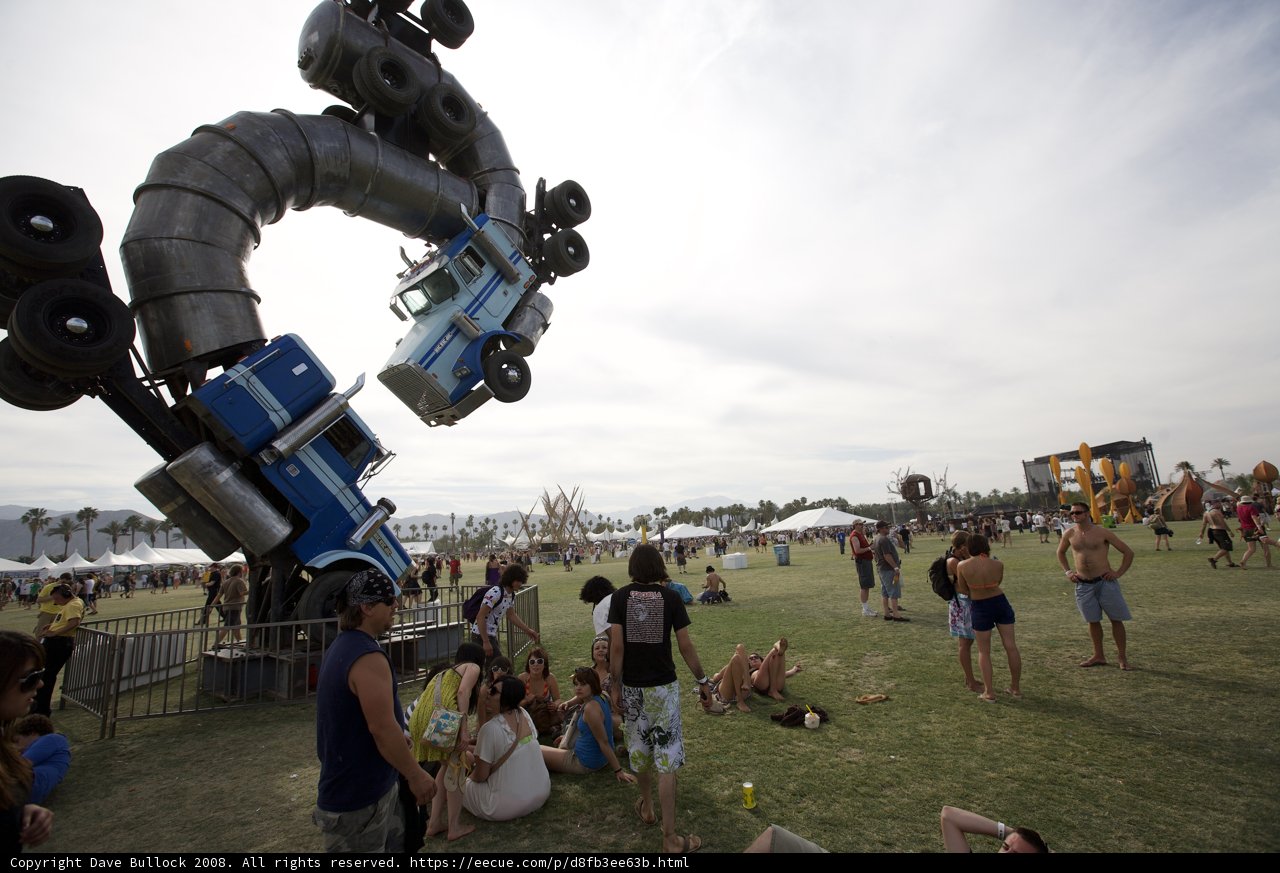 Larger Than Life Truck Sculpture at Coachella Festival