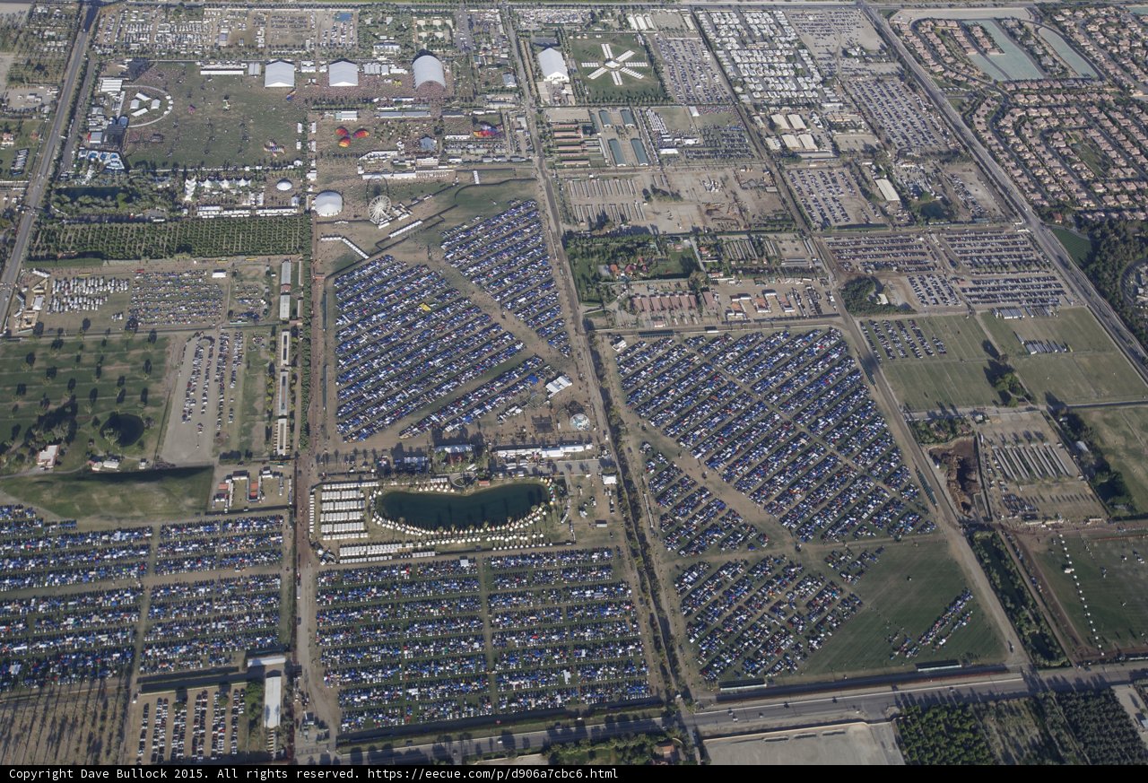Overhead View of Coachella Parking Lot