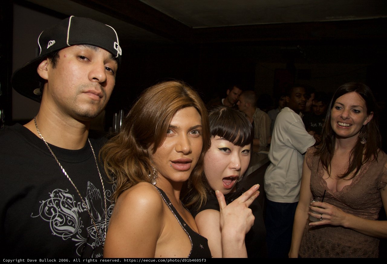 Friends Posing Together at a Nightclub Party 2006