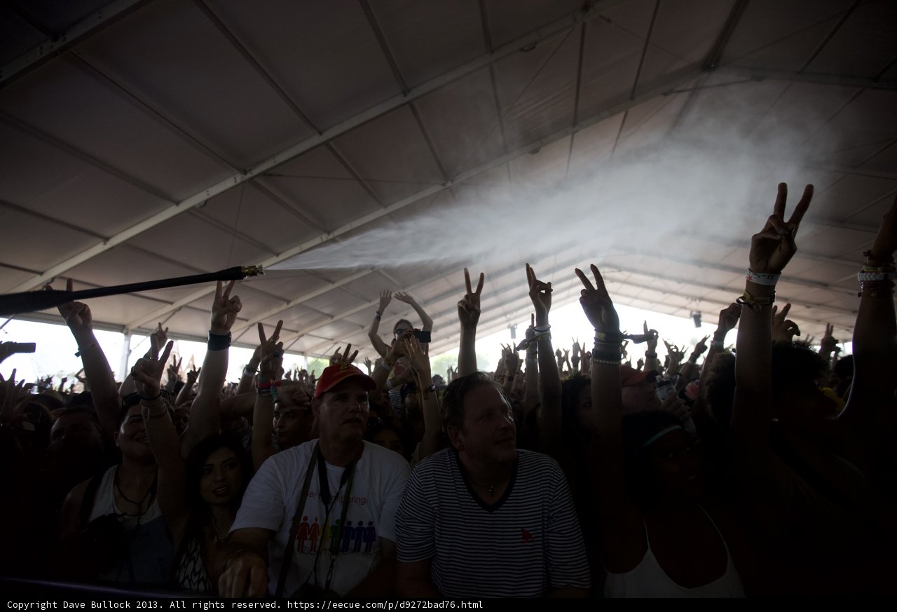 Smoke-Filled Concert Crowd