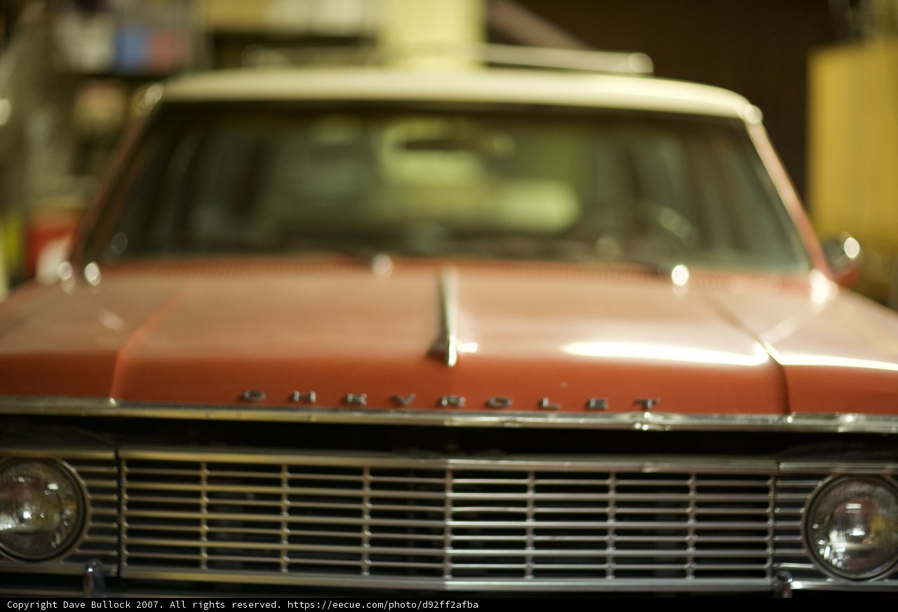 Vintage Red Truck in Garage